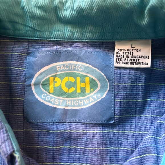Pacific Coast Highway Button Down Short Sleeve Shirt Size Large 100% Cotton - Picture 5 of 7